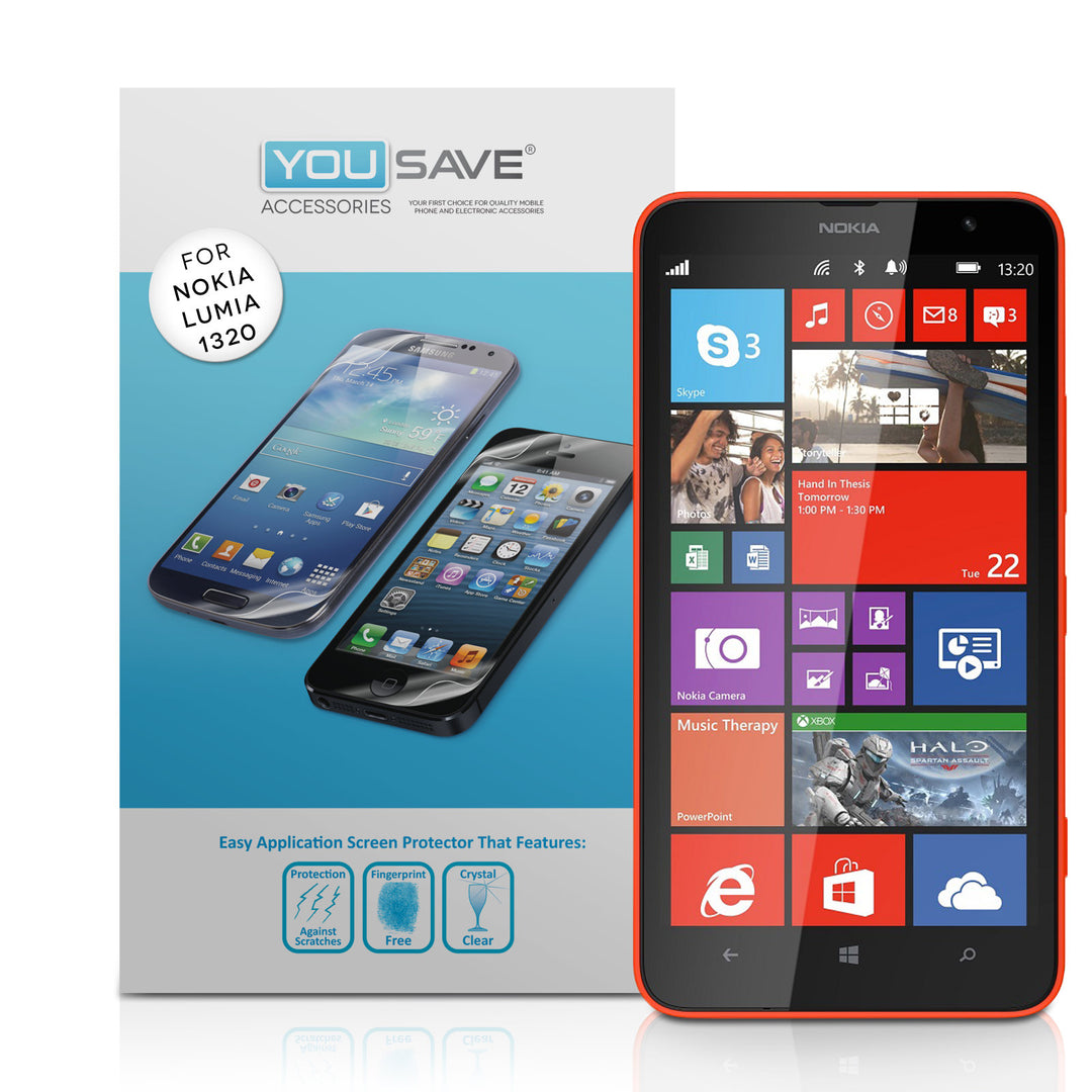 YouSave Accessories Nokia Lumia 1320 Screen Protectors x3
