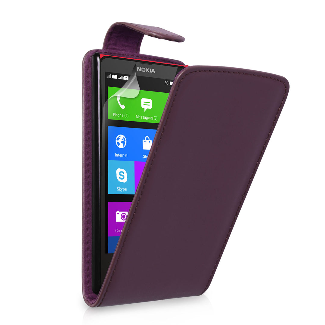 YouSave Accessories Nokia X Leather-Effect Flip Case - Purple