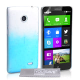 YouSave Accessories Nokia X Raindrop Hard Case - Blue-Clear