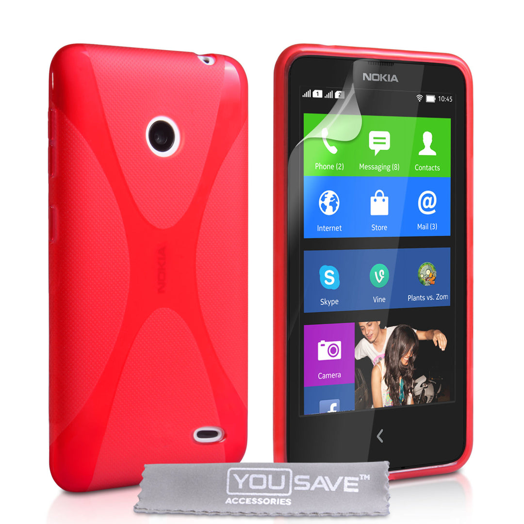 YouSave Accessories Nokia X Silicone Gel X-Line Case - Red