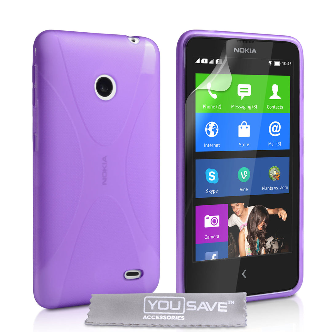 YouSave Accessories Nokia X Silicone Gel X-Line Case - Purple