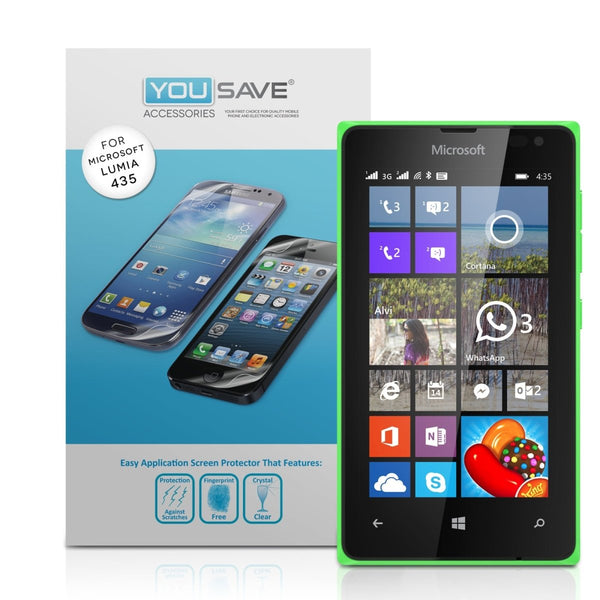 Yousave Microsoft Lumia 435 Screen Protectors - 3 Pack - Mobile Madhouse