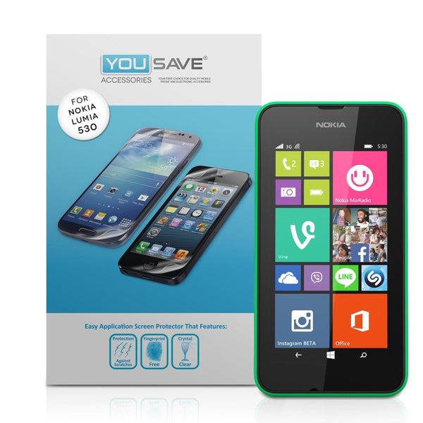 Yousave Accessories Nokia Lumia 530 Screen Protectors X5 - Mobile Madhouse