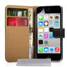 Yousave Accessories Iphone 5C Real Leather Wallet Stand Case - Black