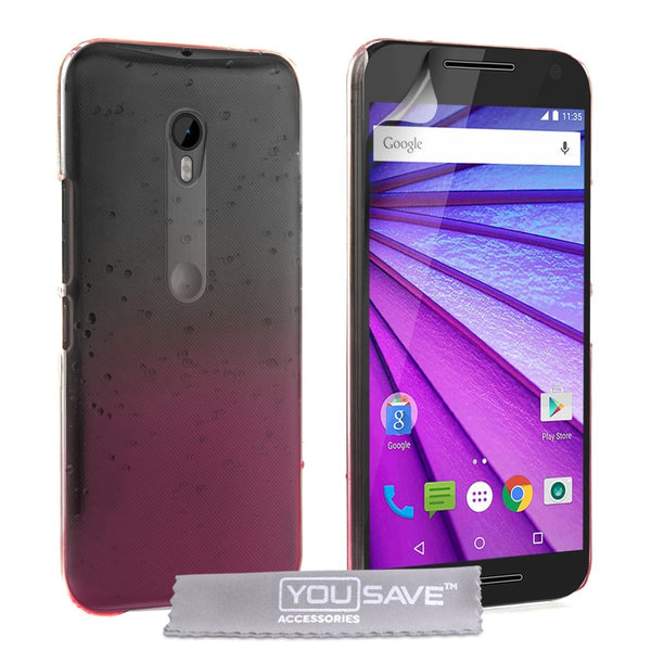 Motorola Moto G 3rd Gen Raindrop Hard Case - Pink - Mobile Madhouse