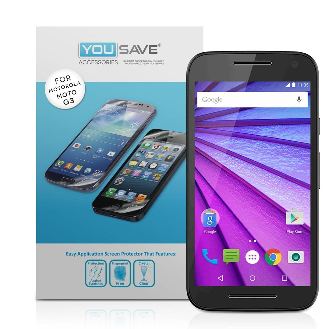 Yousave Motorola Moto G 3rd Gen Screen Protectors - 5 Pack - Mobile Madhouse