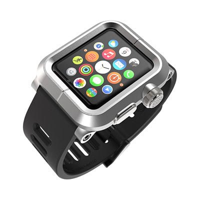 Lunatik EPIK For Apple Watch (Alum/Silcon) - Silver - Mobile Madhouse