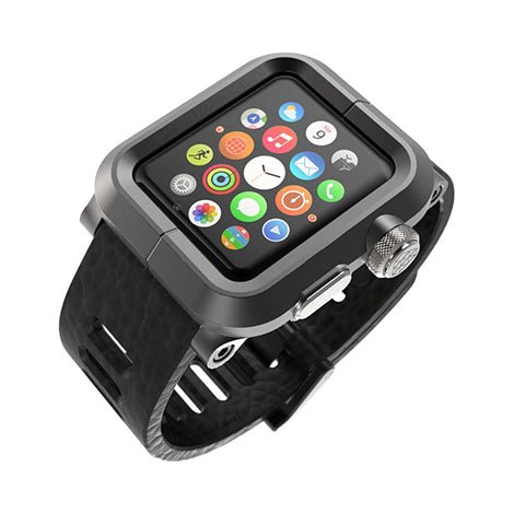 Lunatik EPIK Apple Watch Aluminium And Leather - Black - Mobile Madhouse