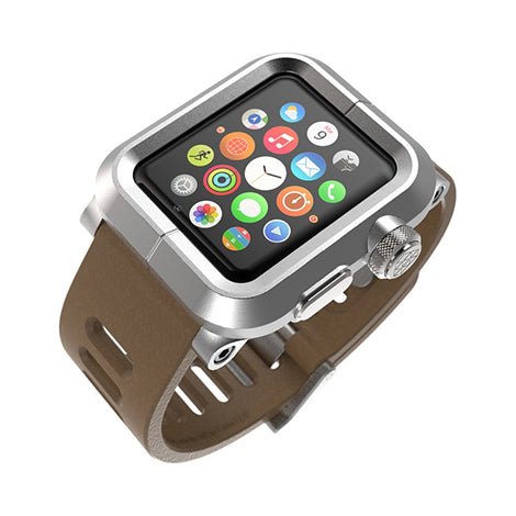 Lunatik EPIK Apple Watch Aluminium And Leather - Black / Brown - Mobile Madhouse