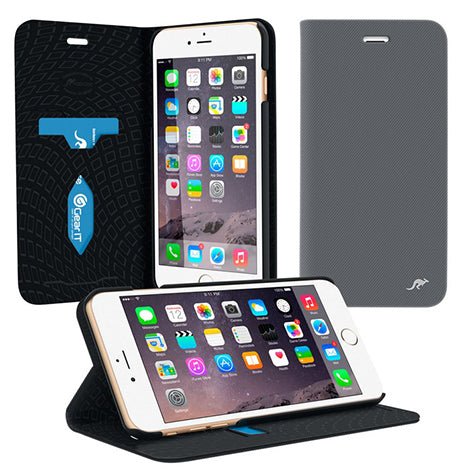 Roocase Iphone 6 And 6S Esteem Wallet Case Cover With Stand - Space Grey - Mobile Madhouse