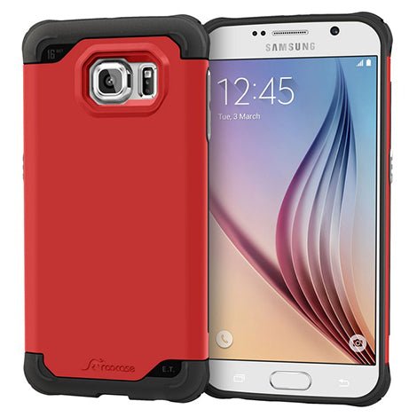 Roocase Samsung Galaxy S6 Exec Tough Hybrid Co - Mold Case - Red - Mobile Madhouse