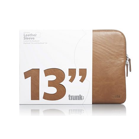 TRUNK Macbook 13 Leather Sleeve - Brown - Mobile Madhouse