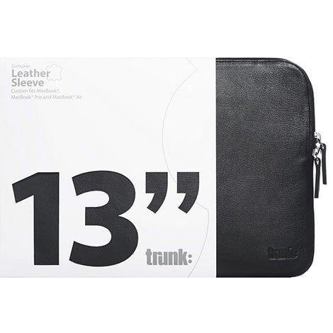 TRUNK Macbook 13 Leather Sleeve - Black - Mobile Madhouse