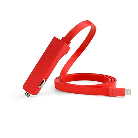 TYLT RIBBN Car Charger Ipad / Iphone Lightning - Red - Mobile Madhouse