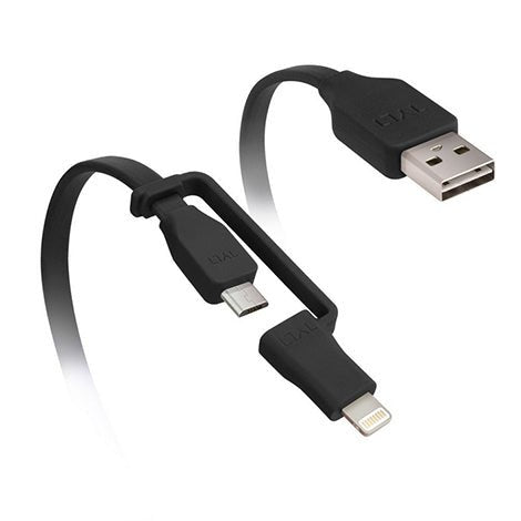 TYLT FLYP - DUO Reversible USB Charge And Sync Cable Lightning Lightning / USB 3.3 FT Length - Black - Mobile Madhouse