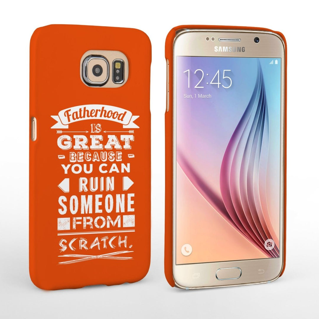 Caseflex Samsung Galaxy S6 Fatherhood Funny Quote Case - Red - Mobile Madhouse