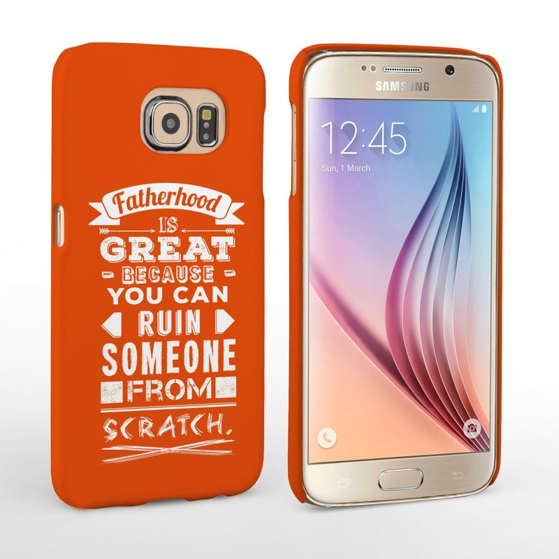 Caseflex Samsung Galaxy S6 Fatherhood Funny Quote Case - Red - Mobile Madhouse