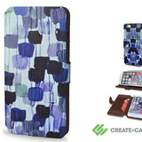 Create And Case Iphone 6 And 6s Dotty In Blue Patterned Wallet Case - Mobile Madhouse