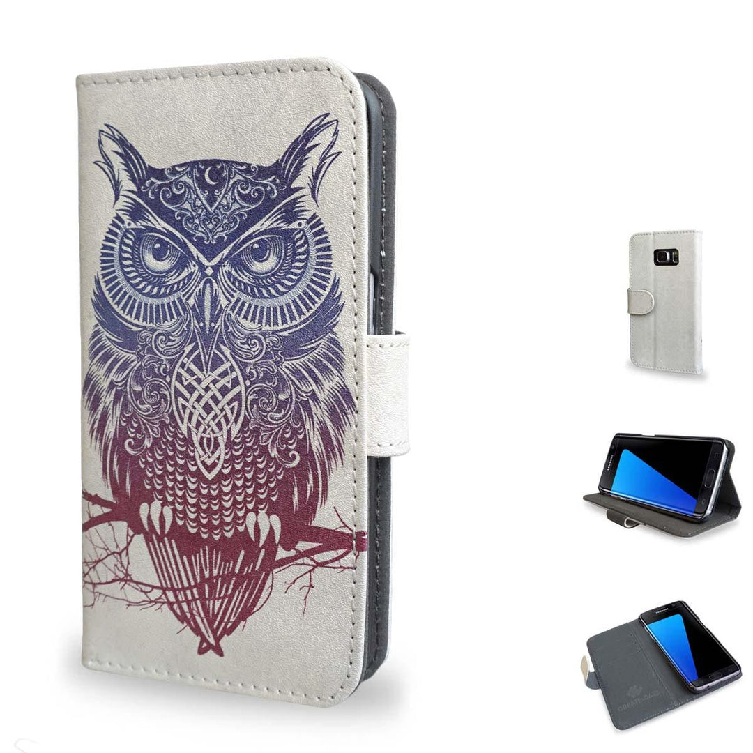Create And Case Samsung S6 Warrior Owl Patterned Wallet Case - Mobile Madhouse