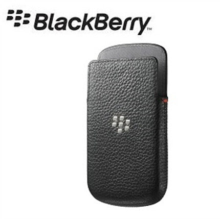 Blackberry Q10 Official Black Real Leather Pocket Case 