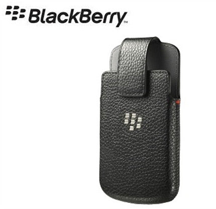 Blackberry Q10 Official Real Leather Swivel Holster Case - Black