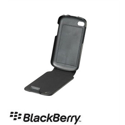 Blackberry Q5 Official Black Real Leather Flip Shell Case