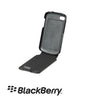 Blackberry Q5 Official Real Leather Flip Shell Case - Black
