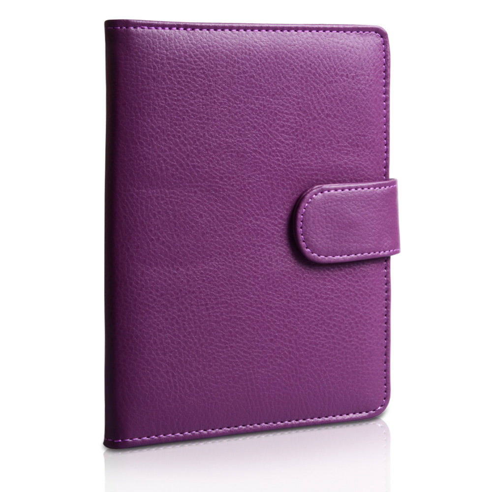 Caseflex Kindle Touch Textured Faux Leather Wallet Case - Purple