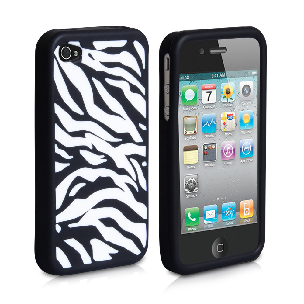 YouSave Accessories iPhone 4 / 4S Gel Case - Zebra Stripe