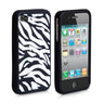 iPhone 4s Zebra Stripe Gel Case - Black-White
