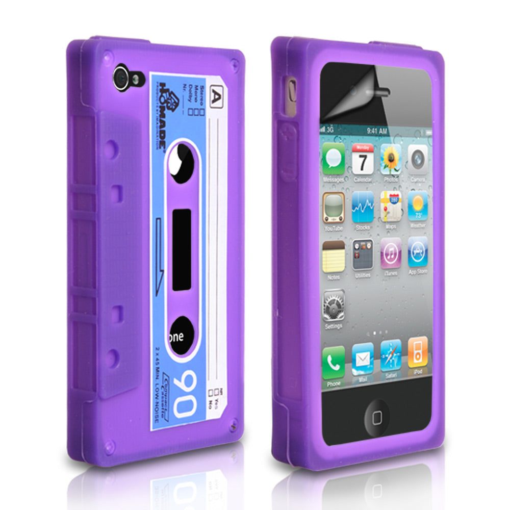YouSave Accessories iPhone 4 / 4S Cassette Gel Case - Purple