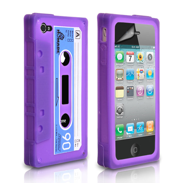 YouSave Accessories iPhone 4 / 4S Cassette Gel Case - Purple
