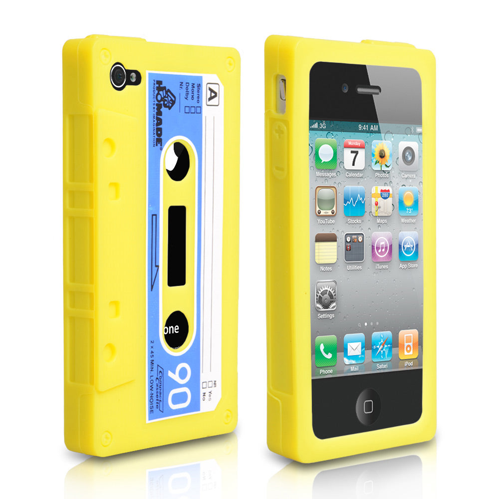 YouSave Accessories iPhone 4 / 4S Cassette Gel Case  - Yellow