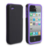 Yousave Accessories Iphone 4 And 4s Dual Combo Hard-Soft Gel Case - Black-Purple