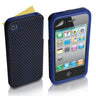 Yousave Accessories Iphone 4 And 4s Dual Combo Mesh-Gel Case - Blue
