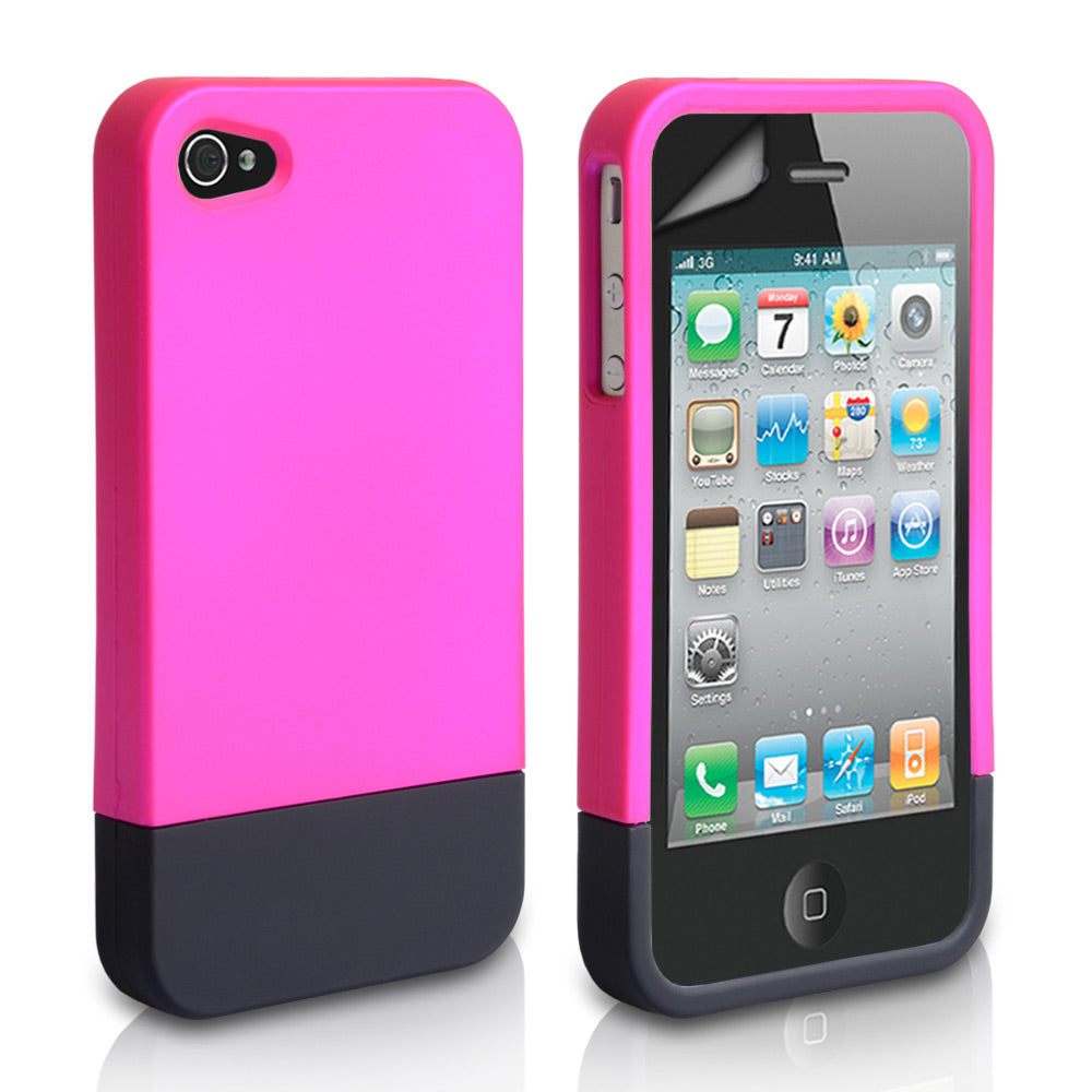 YouSave iPhone 4 / 4S Two Part Slide Hard Case - Pink-Black