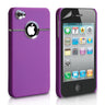 Yousave Accessories Iphone 4 And 4s Hard Combo Case - Purple-Chrome