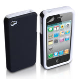 YouSave iPhone 4 / 4S Black-White Dual Combo Hard-Soft Gel Case