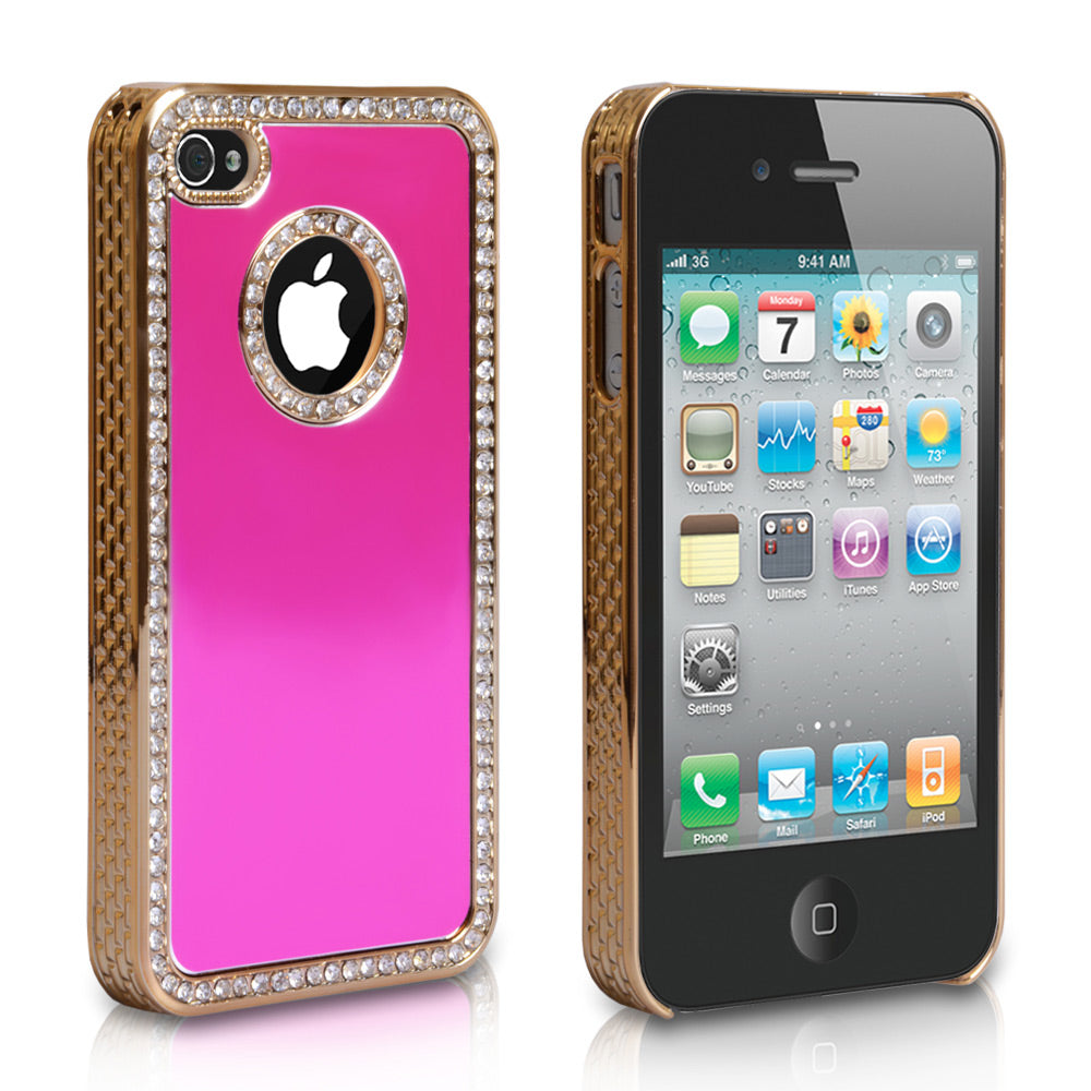 YouSave Accessories iPhone 4 / 4S Diamond Bling Hard Case - Pink-Gold
