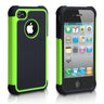 Yousave Accessories Iphone 4 And 4s Dual Combo Grip Case - Black-Green