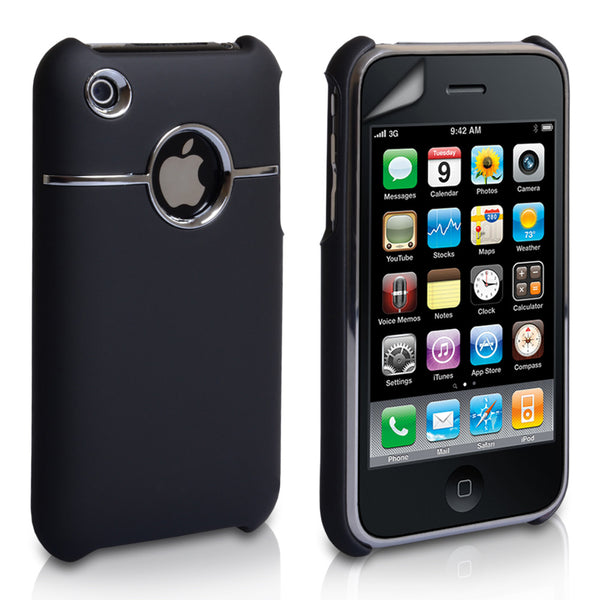 YouSave Accessories iPhone 3G / 3GS Hard Hybrid Case - Black