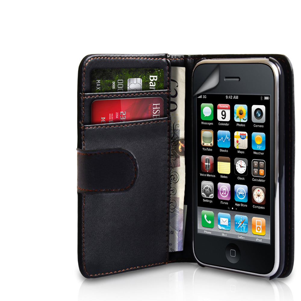 YouSave Accessories iPhone 3G / 3GS Leather Effect Wallet Case - Black