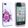 Yousave Accessories Iphone 4 And 4s Flower Gel Case - Purple