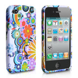 YouSave Accessories iPhone 4 / 4S Floral Rainbow Gel Case - White 