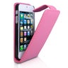 Yousave Accessories Iphone 5 And 5s  Leather-Effect Flip Case - Hot Pink
