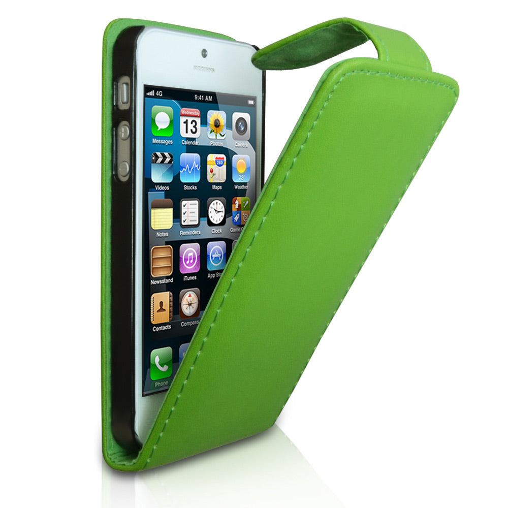 YouSave Accessories iPhone 5 / 5S Green Leather Effect Flip Case