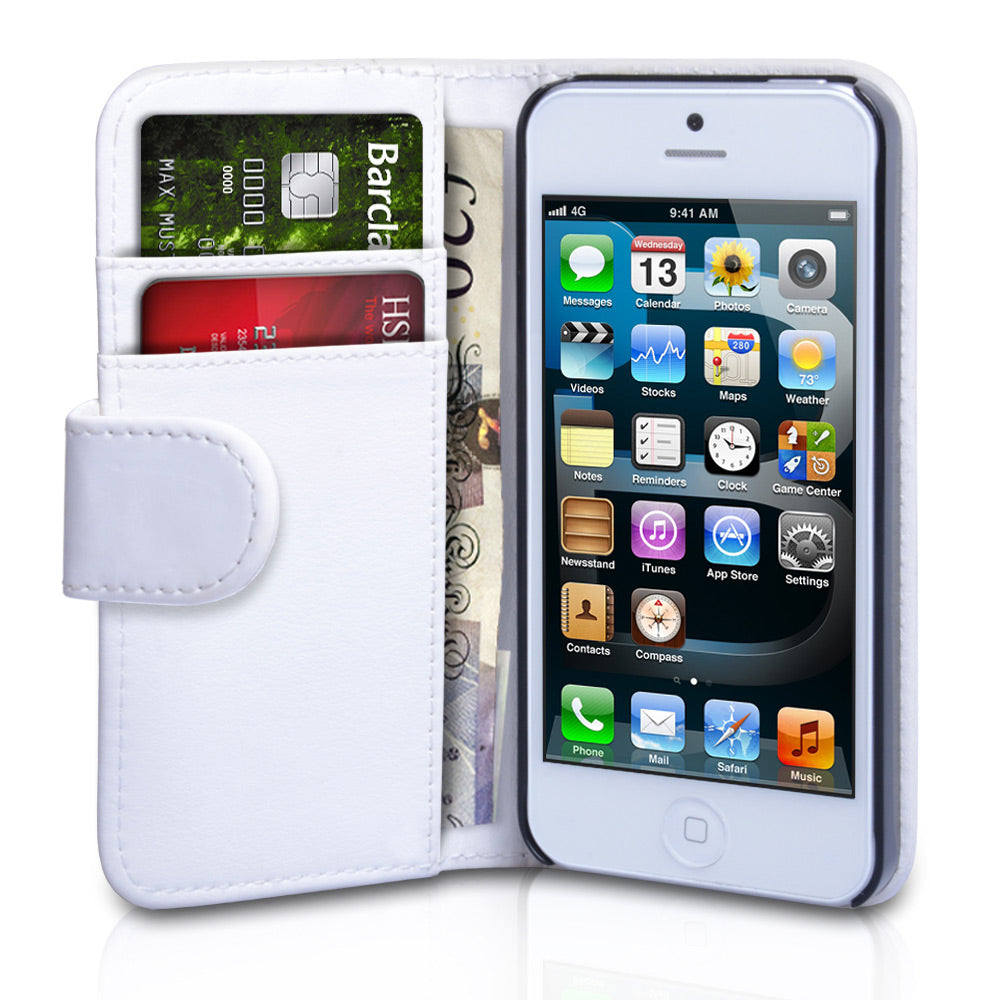 YouSave Accessories iPhone 5 / 5S Leather Effect Wallet Case - White