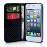 Yousave Accessories Iphone 5 And 5s Carbon Fibre Wallet Case - Black