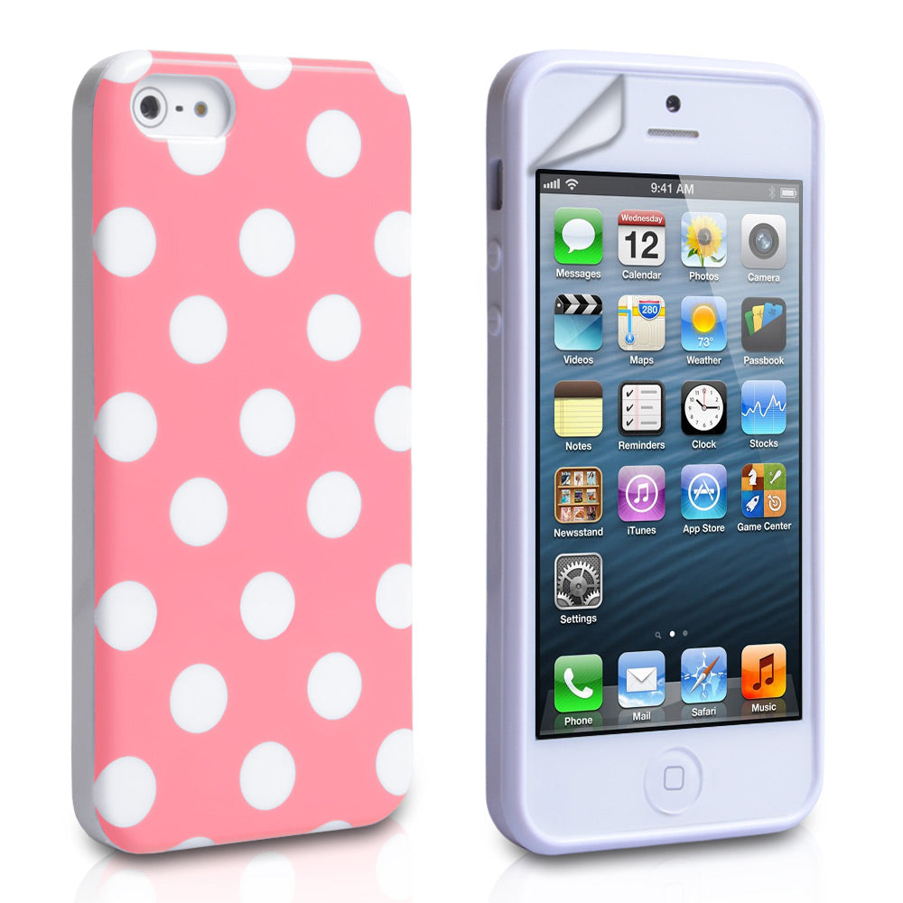 YouSave Accessories iPhone 5 / 5S Polka Dot Case - Baby Pink