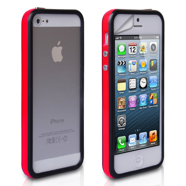 YouSave Accessories iPhone 5 / 5S Black-Red Bumper Case  